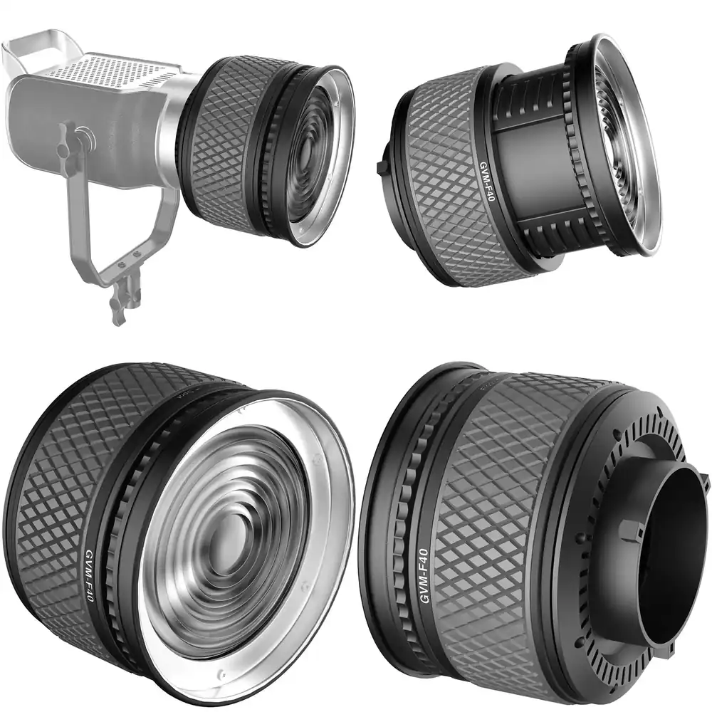 Photography Lighting Design - GVM Officiële F40 Fresnel-lens met Bowens-bevestiging,