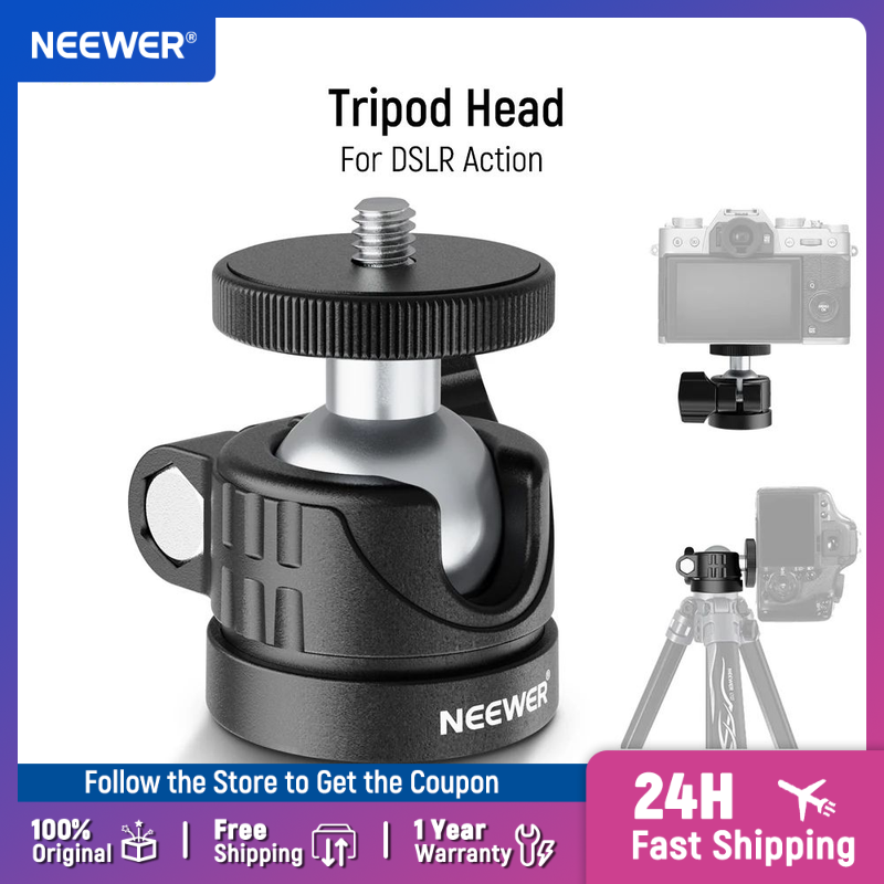 Photography Lighting Circle - NEEWER Mini-balhoofd, draagbare statiefkop Camera Mount