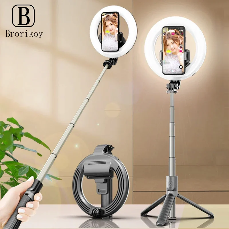 Photography Lighting Wireless - 4-in-1 draadloze Bluetooth Selfie Stick opvouwbare