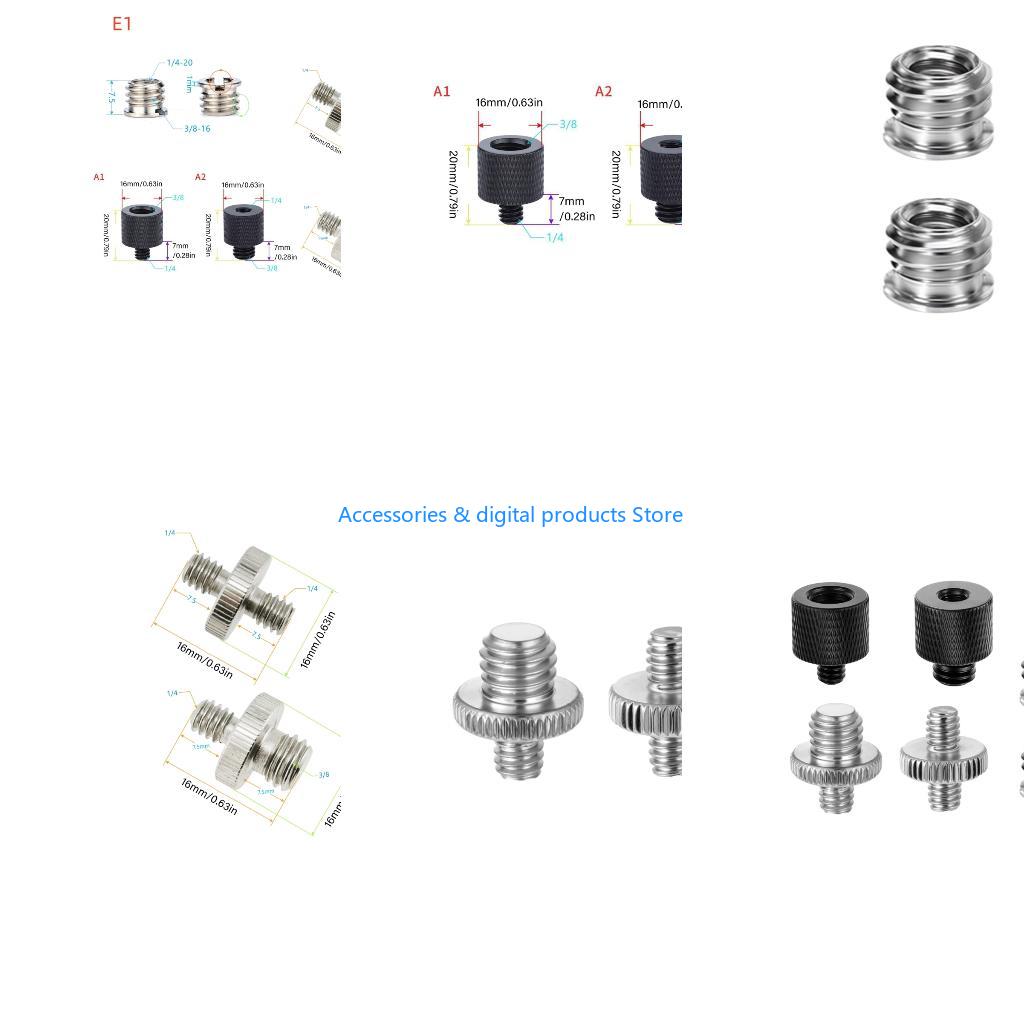 Photography Lighting Rig - 77JD 6-delige schroefadapterset voor statieven, monopods