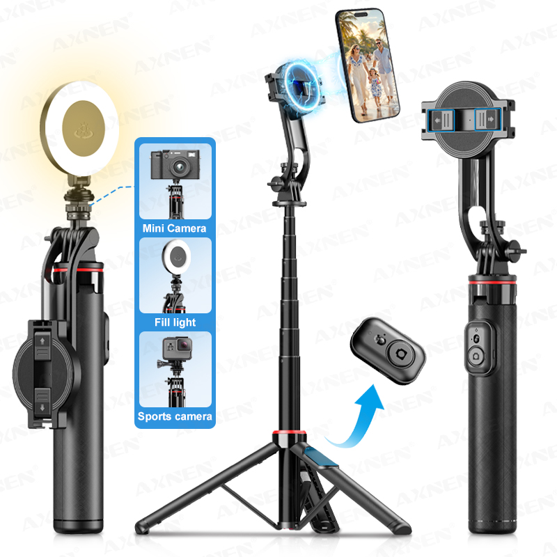 Photography Lighting Circle - AXNEN C20 Magnetisch Selfie Stick-statief Uitschuifbaar