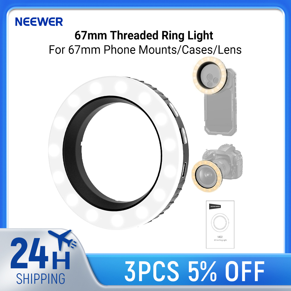 Photography Lighting Circle - NEEWER Basics 67mm Ringlamp met schroefdraad