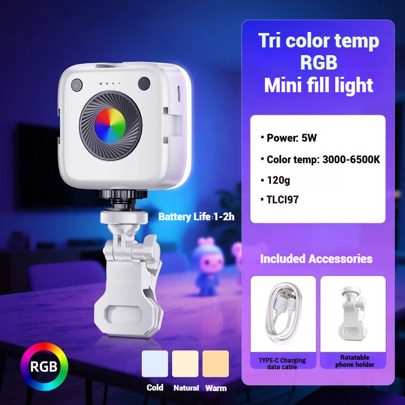 Photography Lighting For Outdoors - Mini RGB LED Video Invullicht Oplaadbare