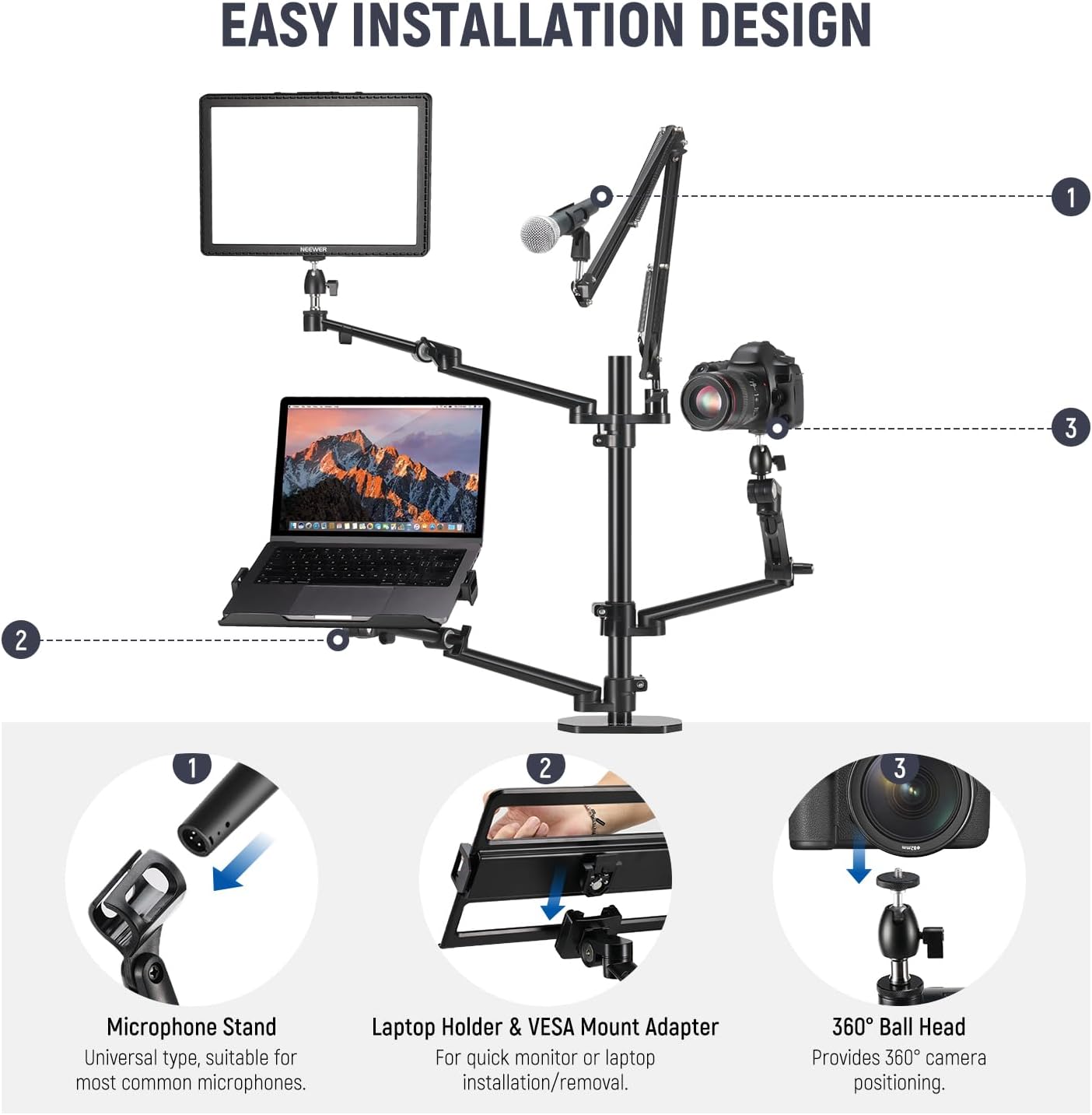 Op het bureau te bevestigen ov - Photography Lighting Rig recensie en prijs
