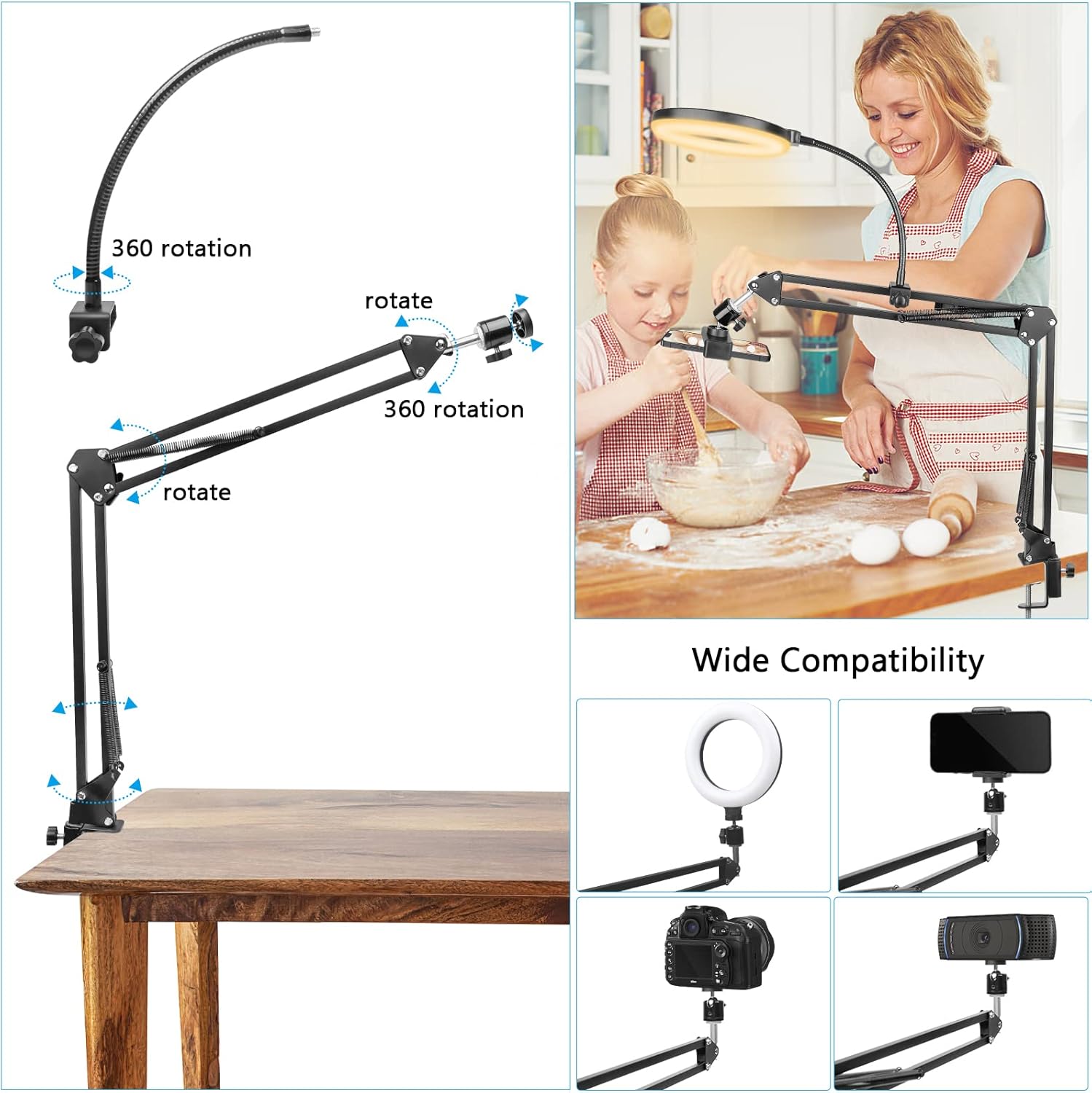 Ringlicht met standaard en tel - Photography Lighting Circle recensie en prijs