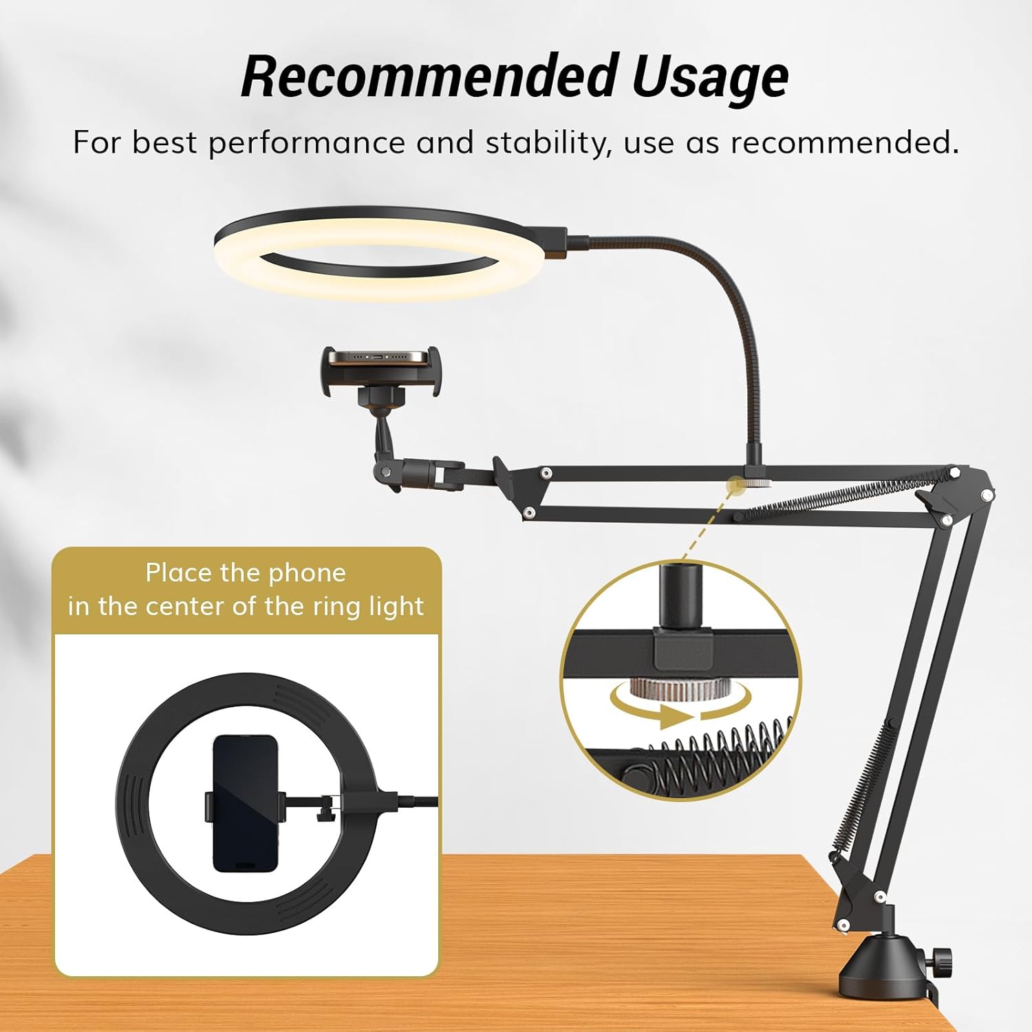 Ringlicht met standaard en tel - Photography Lighting Circle recensie en prijs