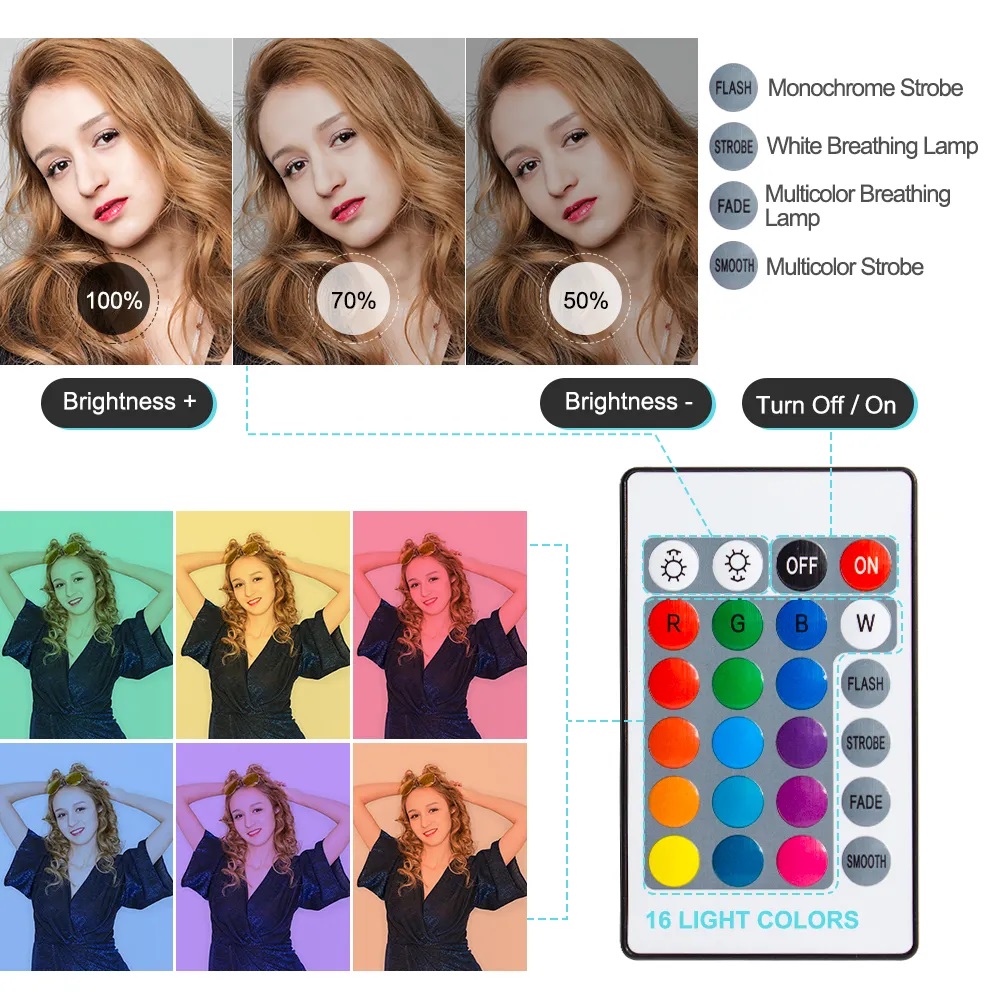 10 inch RGB Ringlamp met afsta - Photography Lighting Circle recensie en prijs
