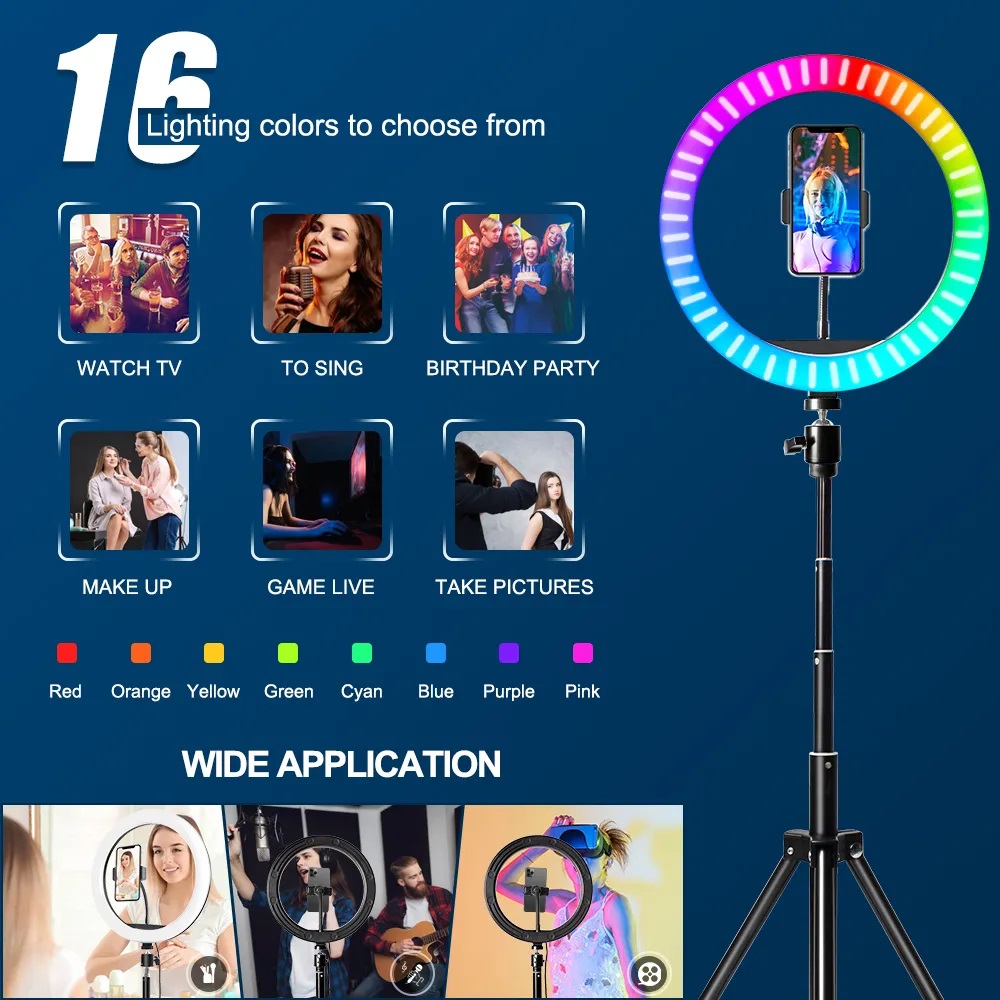 10 inch RGB Ringlamp met afsta - Photography Lighting Circle recensie en prijs